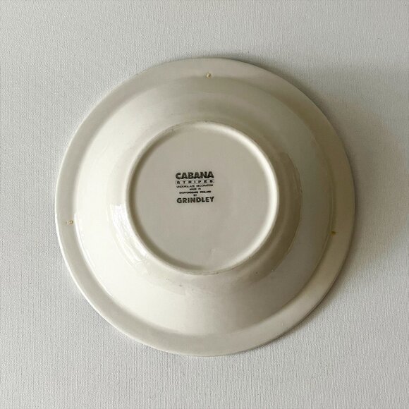 Grindley Cabana Stripes Blue & White Plate Bowl Set of 6 Staffordshire England - Picture 3 of 9